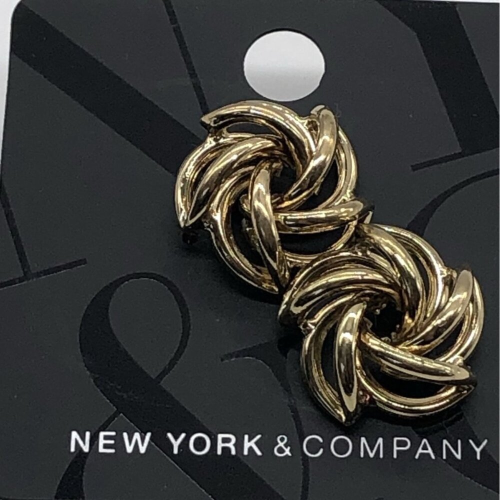 New York & Company Gold Knot Stud Earrings Women’s Elegant Design